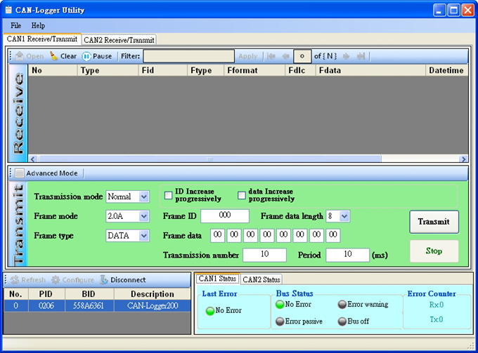 CAN-logger utility