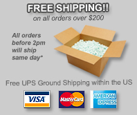 We accept Visa, Mastercard and American Express