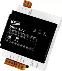 RS-232/RS-485/USB to DALI Digital Addressable Lighting Interface Gateway.  Communicable over Modbus RTU Protocol.  Supports operating temperatures from -25°C ~ +75°C