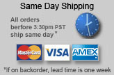 We accept Visa, Mastercard and American Express