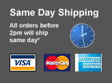 We accept Visa, Mastercard and American Express